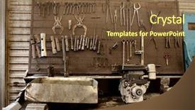  Presentation with mechanic tools - Beautiful presentation theme featuring fuel stations safety - tools of auto mechanic workshop backdrop and a tawny brown colored foreground