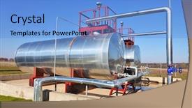  Presentation with fuel storage - Presentation enhanced with fuel storage cistern background and a light blue colored foreground