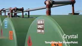  Presentation with fuel storage - Presentation featuring fuel storage tanks background and a  colored foreground