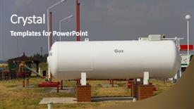  Presentation with fuel tank - Audience pleasing PPT layouts consisting of fuel tank - gas container in poland backdrop and a gray colored foreground