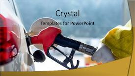  Presentation with fuel tank - Slide set consisting of fuel tank - petrol gun with car background and a light blue colored foreground