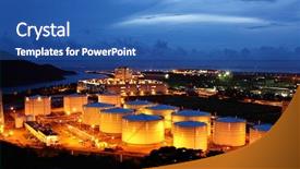  Presentation with fuel tank - Amazing presentation theme having fuel tank at night backdrop and a teal colored foreground