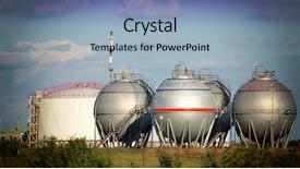  Presentation with fuel tank - Colorful PPT layouts enhanced with fuel tank in the refinery backdrop and a light blue colored foreground