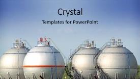  Presentation with fuel tank - Theme consisting of fuel tank in the refinery background and a light blue colored foreground