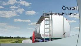  Presentation with tank truck - PPT theme with tanker - new truck with tank trailer background and a light blue colored foreground