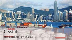  Presentation with fuel oil - Presentation theme featuring climate change - franz josef land background and a tawny brown colored foreground