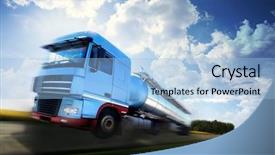  Presentation with tanker truck - Audience pleasing slides consisting of tanker - truck driving on country-road motion backdrop and a light blue colored foreground