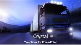  Presentation with driving road - Theme featuring truck driving on country-road background and a navy blue colored foreground