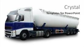  Presentation with fuel tanker truck - Cool new PPT theme with fuel-tanker-truck backdrop and a white colored foreground