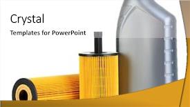  Presentation with motor oil - Presentation theme consisting of air filtration - car oil filters and motor background and a white colored foreground