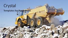  Presentation with trucking - PPT layouts with oil delivery truck - heavy trucking rough and snowy background and a light blue colored foreground