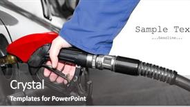  Presentation with refueling - PPT theme with chemical truck - refueling driver with space background and a dark gray colored foreground