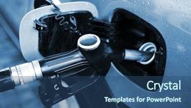  Presentation with refuelling - Cool new presentation theme with oil truck - refuelling of the car backdrop and a ocean colored foreground