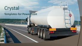  Presentation with rides - Presentation theme with shipping line - fuel truck rides on road background and a light blue colored foreground