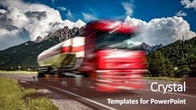  Presentation with fuel oil - Amazing slide deck having fuel truck rushes down backdrop and a tawny brown colored foreground