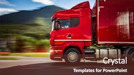  Presentation with fuel oil - PPT layouts featuring fuel truck rushes down background and a tawny brown colored foreground