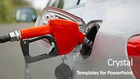  Presentation with station - Cool new slide deck with female cyclist getting injured while falling from mountain bike on forest trail backdrop and a coral colored foreground