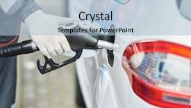  Presentation with fuel station - Colorful PPT layouts enhanced with fuelling diesel fuel into automobile backdrop and a light blue colored foreground