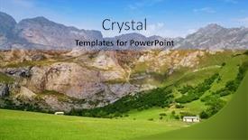  Presentation with mountains - Beautiful theme featuring fuente-de-mountains-in-camaleno backdrop and a light blue colored foreground