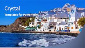  Presentation with coastal management - Amazing slide set having fuerteventura holidays - scenic coastal village backdrop and a teal colored foreground