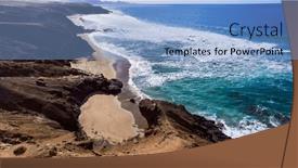  Presentation with popular - Theme with fuerteventura-island-aerial-drone-video background and a light blue colored foreground