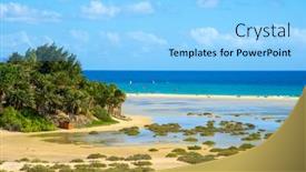  Presentation with destination - Slides enhanced with fuerteventura-spain-november-5-2017 background and a light blue colored foreground