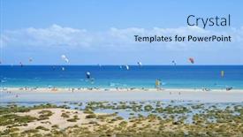  Presentation with destination - Slides having fuerteventura-spain-november-5-2017 background and a light blue colored foreground