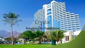  Presentation with hotel resort - Presentation design enhanced with fujairah-uae-november-16-luxurious background and a light blue colored foreground
