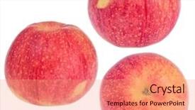  Presentation with background - Slide deck consisting of fuji apples isolated on white background and a  colored foreground
