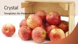  Presentation with sweet - Amazing presentation theme having fuji food - fresh sweet small apples backdrop and a yellow colored foreground