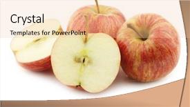  Presentation with sweet - Presentation having fuji food - fresh sweet small apples background and a  colored foreground