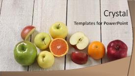  Presentation with market structure - PPT theme featuring fuji food - local country market fruit display background and a  colored foreground