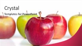  Presentation with standing out in the crowd - Cool new presentation theme with fuji food - red delicious apple stands backdrop and a  colored foreground