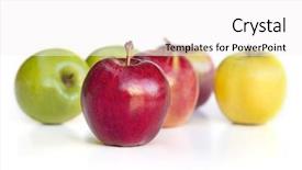  Presentation with red apple tree - PPT theme featuring fuji food - selection of apple varieties background and a  colored foreground