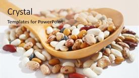  Presentation with beans - Presentation theme consisting of fuji food - spilled raw beans of different background and a  colored foreground