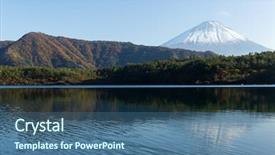  Presentation with japan beautiful landscape mountain fuji - Amazing PPT layouts having fuji mountain and lake saiko backdrop and a ocean colored foreground