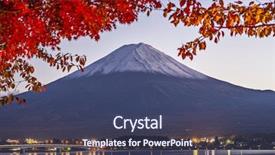  Presentation with fall lake - Amazing slide set having fuji mountain on lake kawaguchi backdrop and a ocean colored foreground