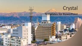  Presentation with washington dc city skyline - Colorful slide set enhanced with fuji peaking over the mountain backdrop and a soft green colored foreground