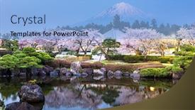  Presentation with japan - Presentation design with fujinomiya-shizuoka-japan-with-mt background and a light blue colored foreground