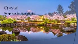  Presentation with japan - PPT layouts with fujinomiya-shizuoka-japan-with-mt background and a light blue colored foreground