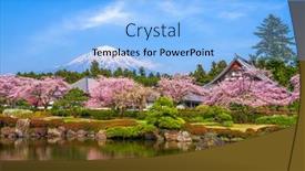  Presentation with japan - Theme featuring fujinomiya-shizuoka-japan-with-mt background and a light blue colored foreground