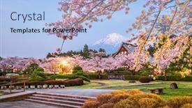  Presentation with japan - Slides enhanced with fujinomiya-shizuoka-japan-with-mt background and a light blue colored foreground