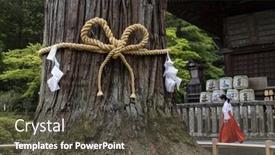  Presentation with city japan - Beautiful presentation theme featuring fujiyoshida-city-japan-june-13 backdrop and a dark gray colored foreground