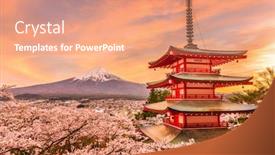  Presentation with japan - Amazing slide set having fujiyoshida-japan-at-chureito-pagoda backdrop and a coral colored foreground