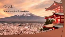  Presentation with japan - Slides with fujiyoshida-japan-at-chureito-pagoda background and a coral colored foreground