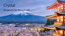  Presentation with japan - Audience pleasing presentation consisting of fujiyoshida japan view of mt backdrop and a light blue colored foreground