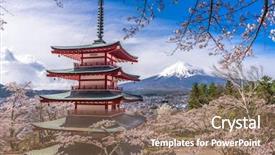  Presentation with japan - Presentation theme enhanced with fujiyoshida japan view of mt background and a coral colored foreground