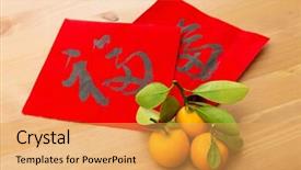  Presentation with chinese new year - Slide set with close-up of world globe background and a  colored foreground.