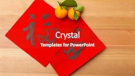  Presentation with lunar new year - Cool new PPT layouts with fuk - lunar new year calligraphy word backdrop and a crimson colored foreground