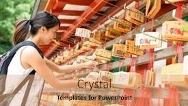  Presentation with japan - Colorful slide deck enhanced with fukuoka-dazaifu-tenman-gu-japan backdrop and a coral colored foreground